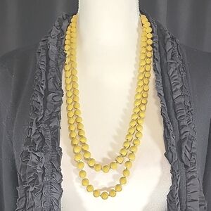 Long Olive Green Beaded Vintage Classic Necklace